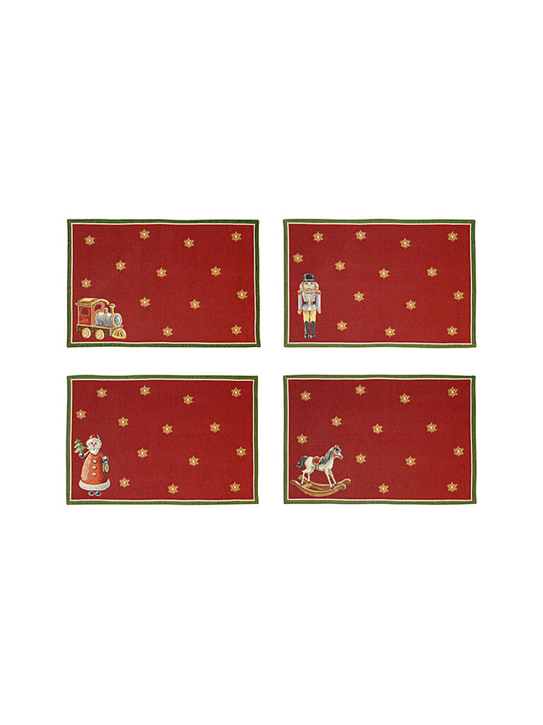 VILLEROY & BOCH Set de table 4 pièces 32x48cm Toy's Delight rouge foncé