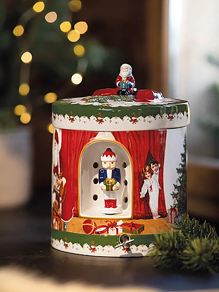 VILLEROY & BOCH | Boîte à musique Toy's Delight Le Père Noël apporte des cadeaux 16x16x21cm | Multicolore