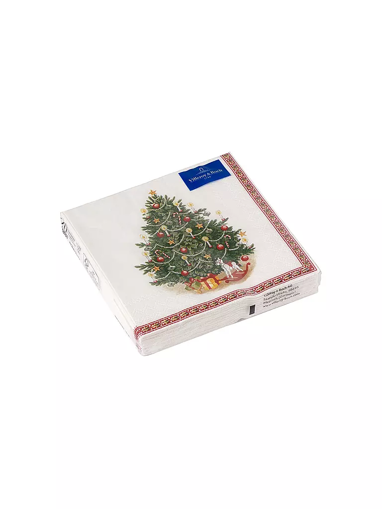 VILLEROY & BOCH | Serviettes de cocktail de Noël Sapin de Noël "Spécialités d'hiver" | Multicolore