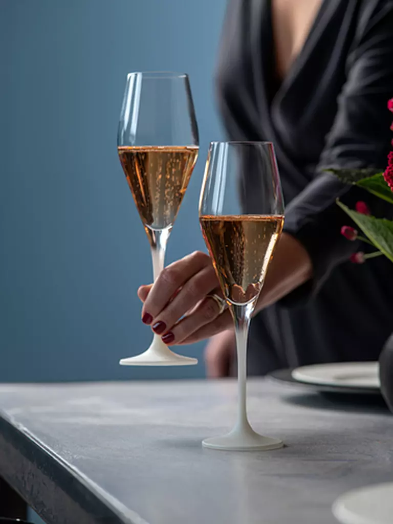 VILLEROY & BOCH | Set de 4 verres à champagne MANUFACTURE ROCK BLANC GLAS | weiss