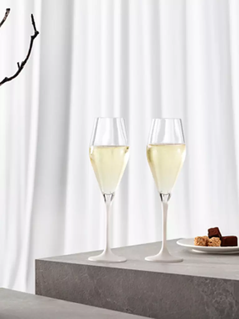 VILLEROY & BOCH | Set de 4 verres à champagne MANUFACTURE ROCK BLANC GLAS | weiss