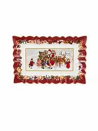 VILLEROY & BOCH | Toy's Fantasy Plat à gâteau rectangulaire, Père Noël et enfants 35x23x3,5cm | Multicolore