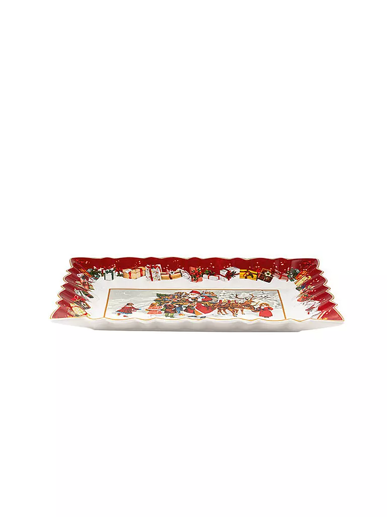 VILLEROY & BOCH | Toy's Fantasy Plat à gâteau rectangulaire, Père Noël et enfants 35x23x3,5cm | bunt