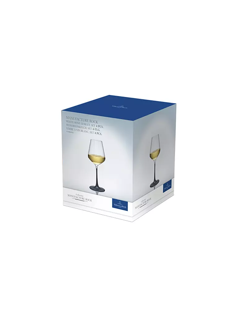 VILLEROY & BOCH | Verre à vin blanc Manufacture Rock 4 pièces 380ml | Noir