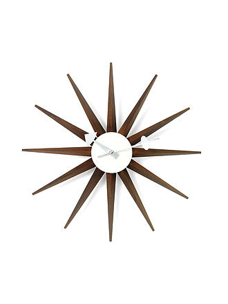 VITRA | Horloge murale Sunburst Clock Noyer/Chocolat 47cm
