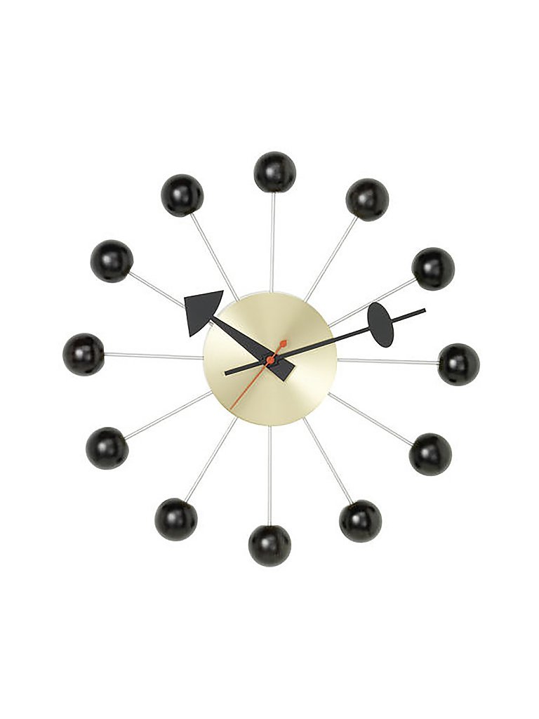Ball Clock Wall Noir/ Laiton