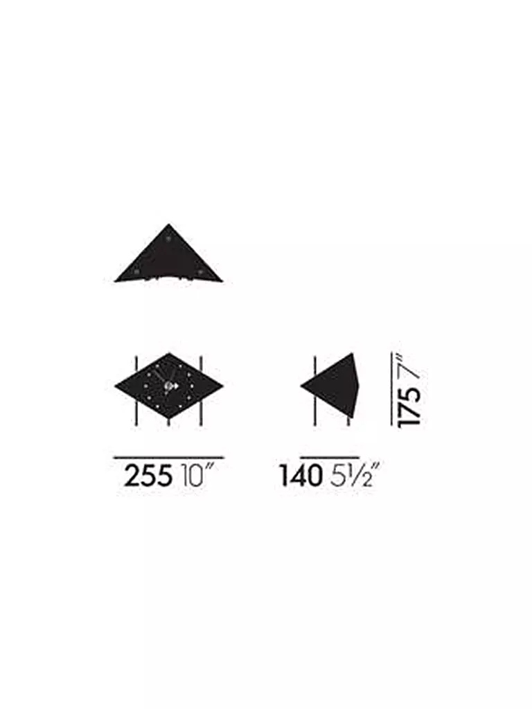 VITRA | Horloge de table - Diamond Clock Noyer massif |