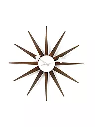 VITRA | Horloge murale Sunburst Clock Noyer/Chocolat 47cm | Marron