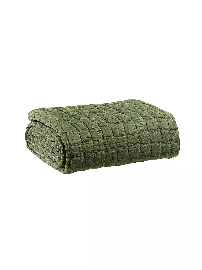 VIVARAISE | Couverture - Plaid 130x200cm Olive | dunkelgrün
