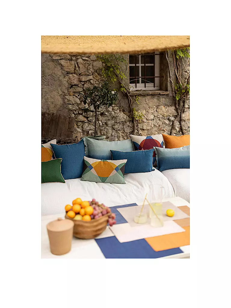 VIVARAISE | Housse de coussin 45x45cm ZEFF Shade Indigo | blau