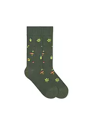 VON JUNGFELD | Socken WILDSCHWEIN orange | Vert foncé