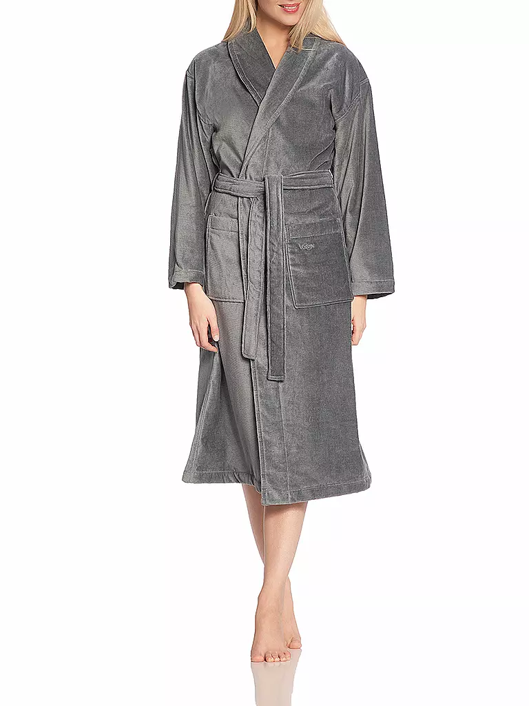 VOSSEN | Peignoir unisexe FEELING-L Flanell | Gris