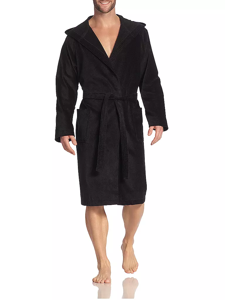 VOSSEN | Peignoir unisexe TEXAS Noir | schwarz