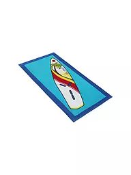 VOSSEN | Serviette de plage RETRO HAITI 85x160cm Bleu/Planche de surf | Bleu