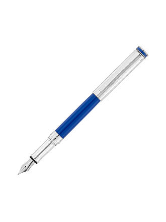 WALDMANN | Stylo plume plume noble lignes de grain, guilloché, bleu marine Medium