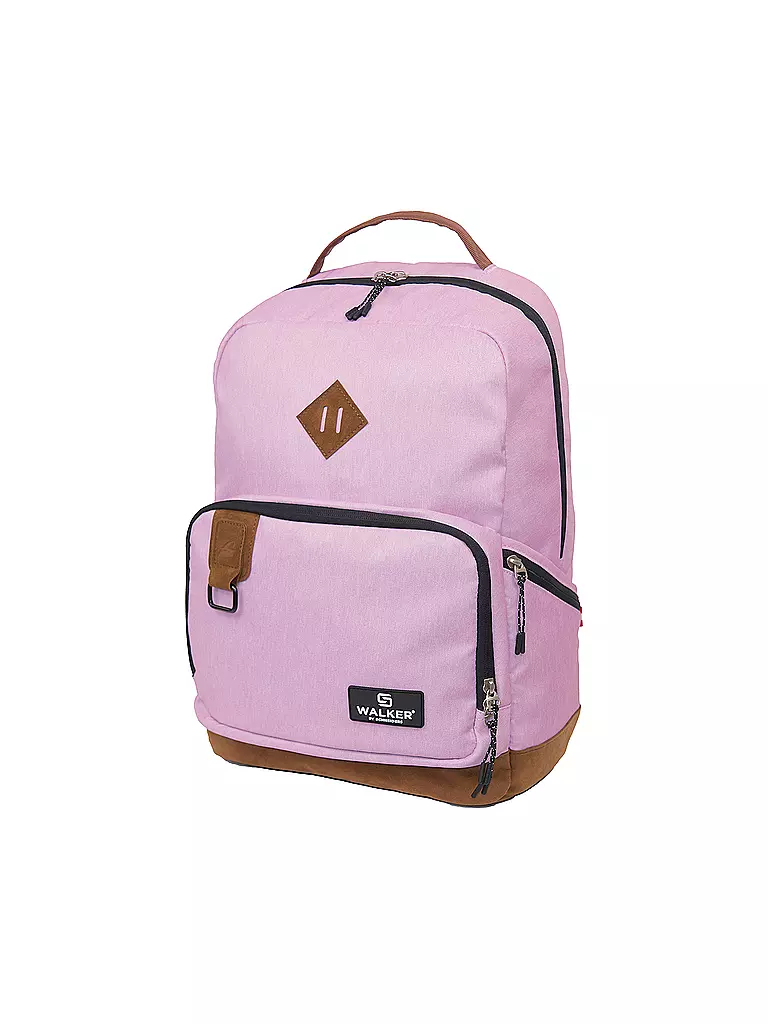 WALKER | Sac à dos scolaire Pure Eco Mauve | Rose vif