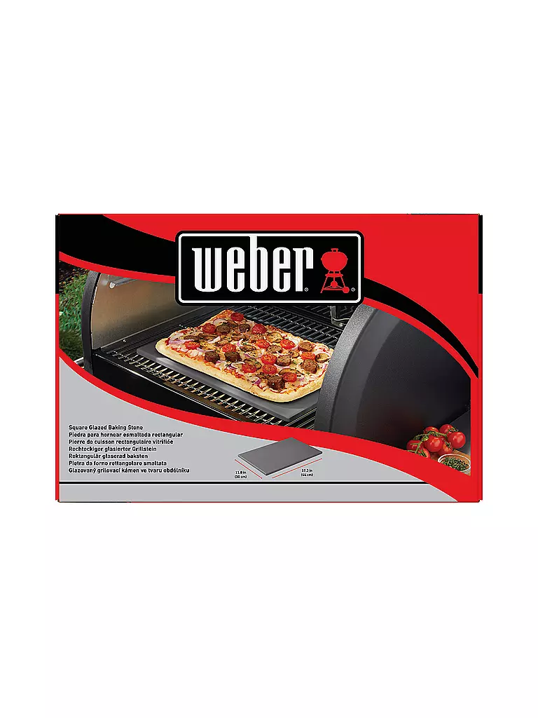WEBER GRILL | Pierre à pizza émaillée rectangulaire 44x30cm céramique noir |