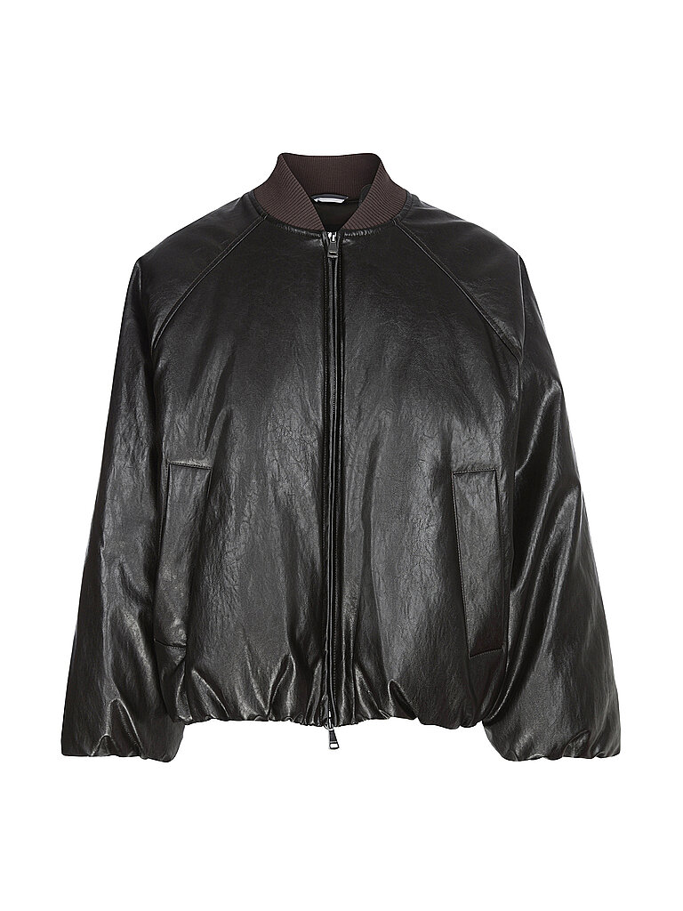 Doudoune aspect cuir POTENTE marron 34