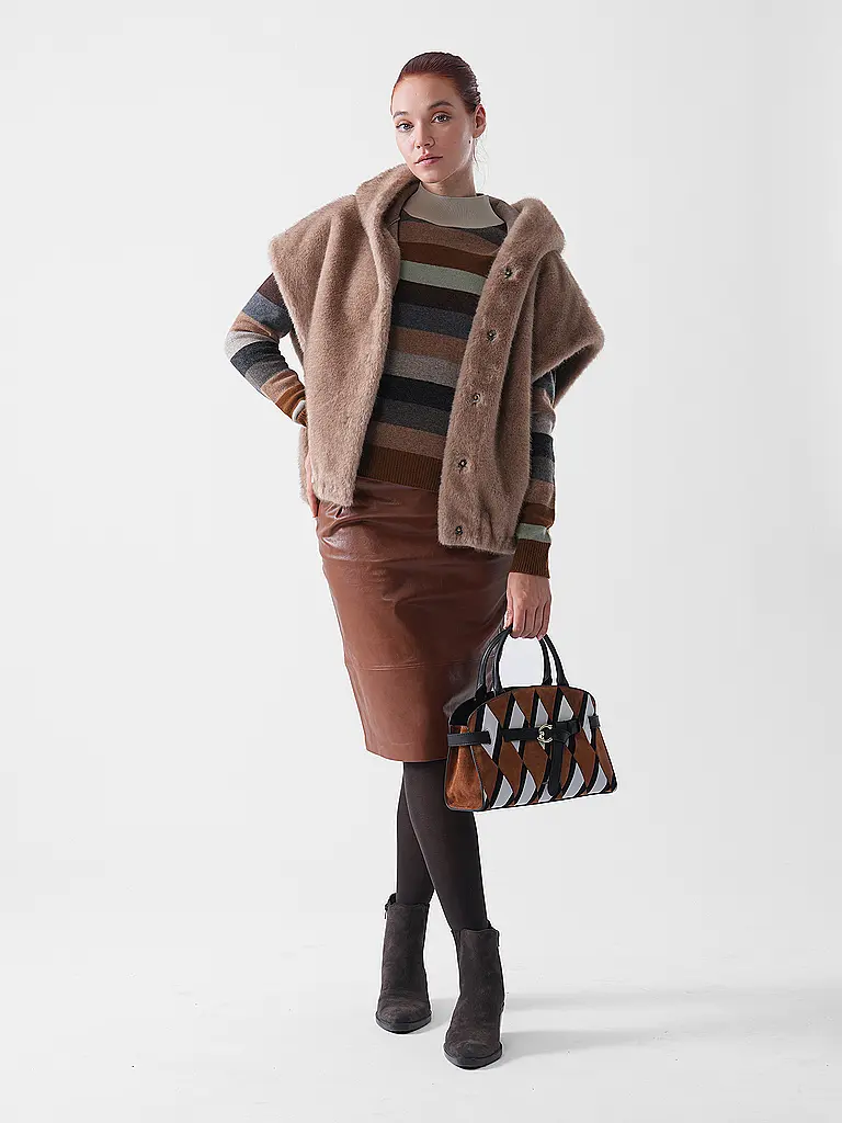 WEEKEND MAX MARA | Jupe en cuir PAPAILE | braun