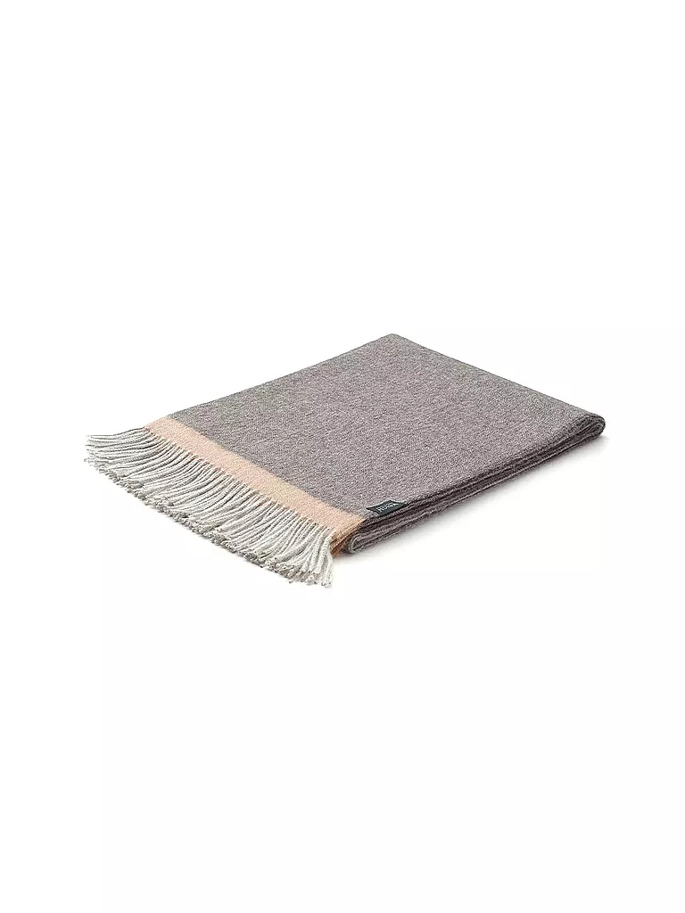 WEICH COUTURE ALPACA | Couverture en fibres nobles MERIMA 130x180cm Gris/Gris foncé | Gris