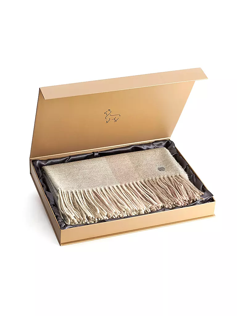 WEICH COUTURE ALPACA | Edelhaardecke BORREA 130x180cm Ecru | Camel