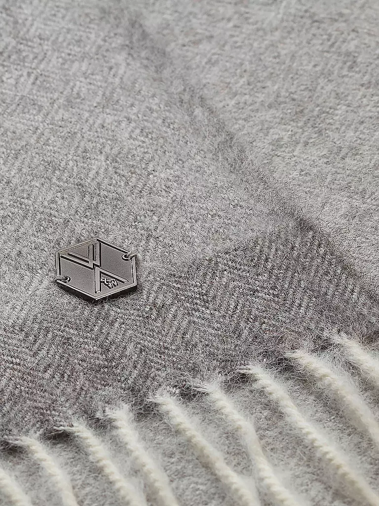 WEICH COUTURE ALPACA | Edelhaardecke MERIMA 130x180cm Gery/Ochre | Gris clair