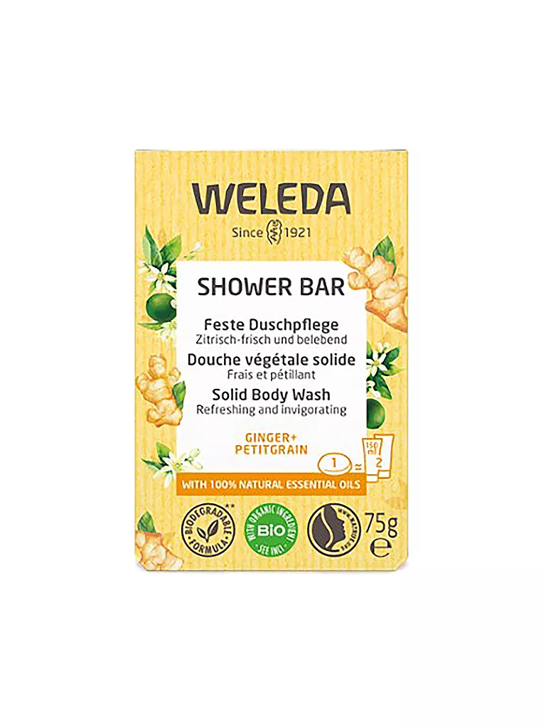 WELEDA | Soin douche solide Gingembre+Petitgrain 75g | gelb