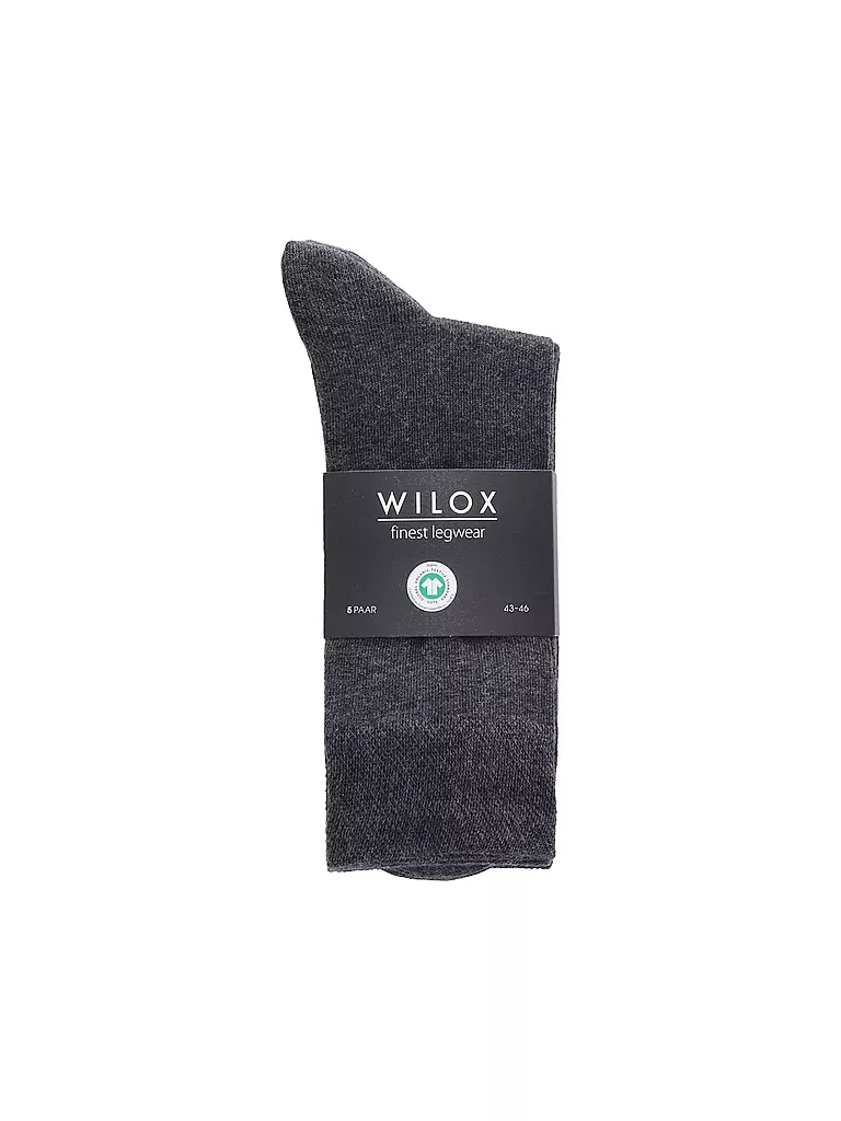 WILOX | Lot de 5 paires de chaussettes anthracite chiné | 
