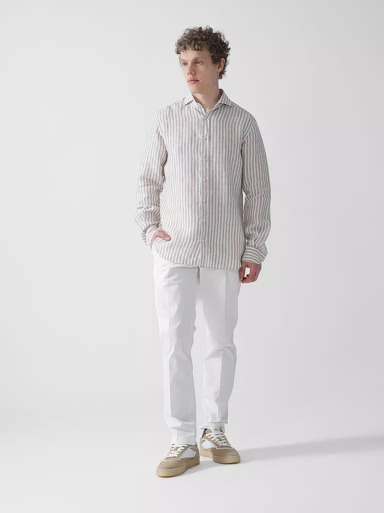 WINDSOR | Chemise en lin coupe regular | Marron
