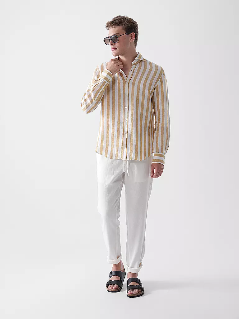WINDSOR | Chemise en lin coupe regular | Jaune