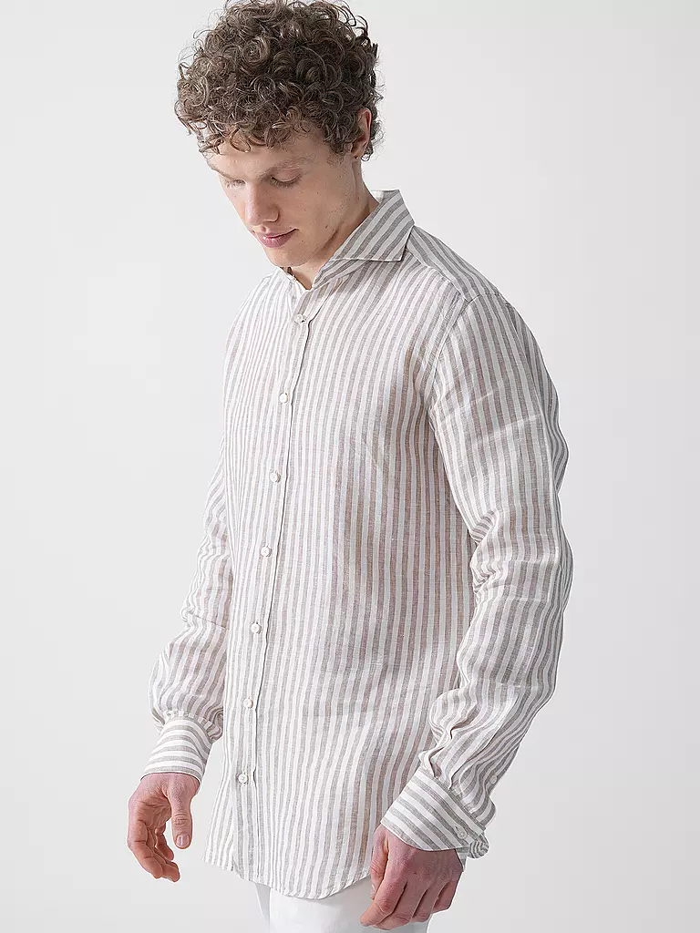 WINDSOR | Chemise en lin coupe regular | Marron