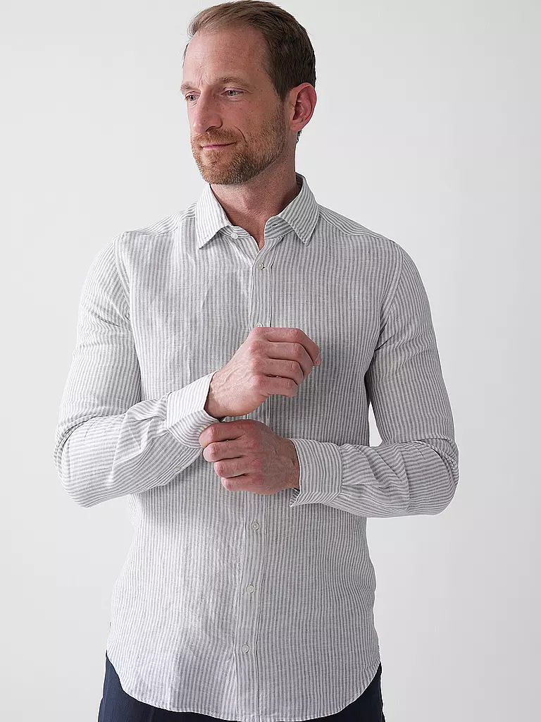 WINDSOR | Chemise en lin coupe regular | Bleu