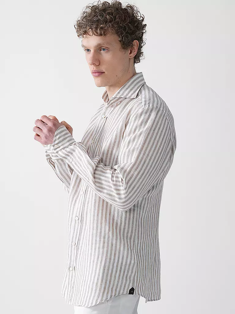 WINDSOR | Chemise en lin coupe regular | Marron