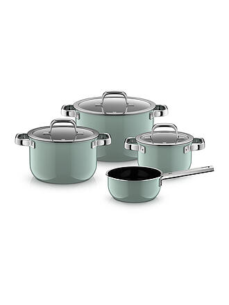 WMF | Batterie de cuisine 4 pièces Fusiontec Mineral Pro Eucalyptus Hazel