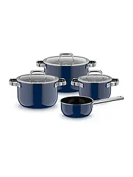 WMF | Batterie de cuisine 4 pièces Fusiontec Mineral Pro Tim Raue Ocean Bleu foncé | Bleu foncé