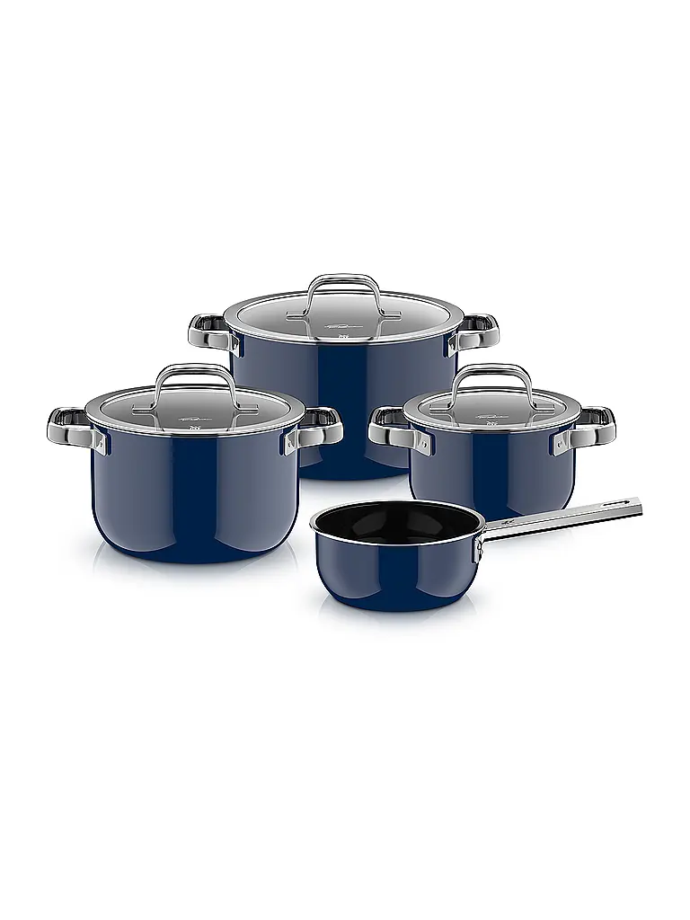 WMF | Batterie de cuisine 4 pièces Fusiontec Mineral Pro Tim Raue Ocean Bleu foncé | dunkelblau