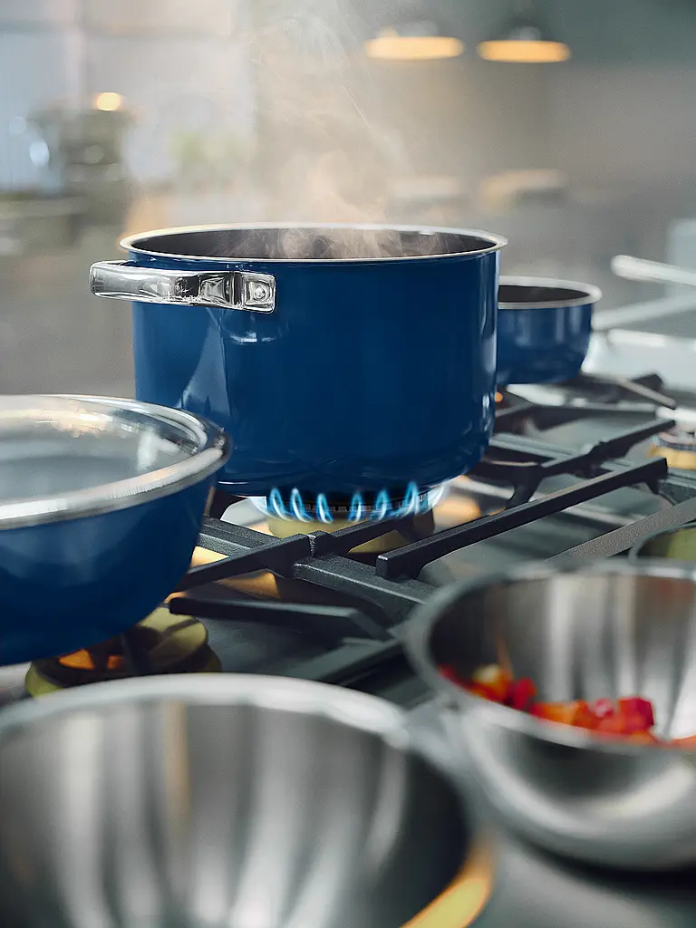 WMF | Batterie de cuisine 4 pièces Fusiontec Mineral Pro Tim Raue Ocean Bleu foncé | 
