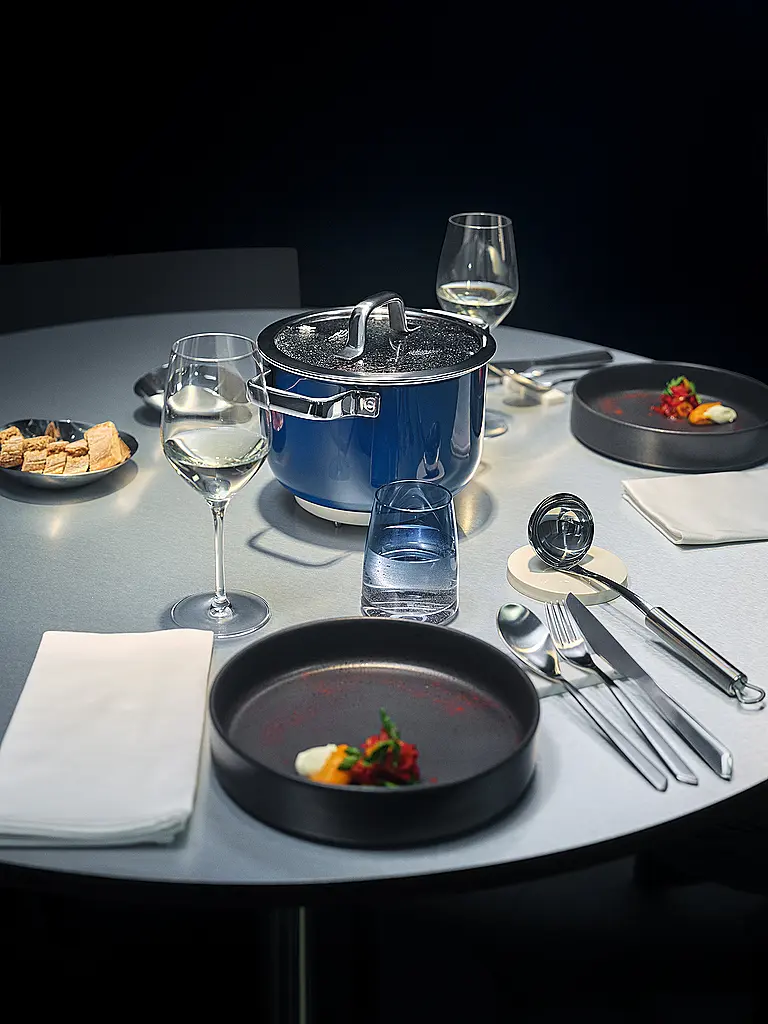 WMF | Batterie de cuisine 4 pièces Fusiontec Mineral Pro Tim Raue Ocean Bleu foncé | 
