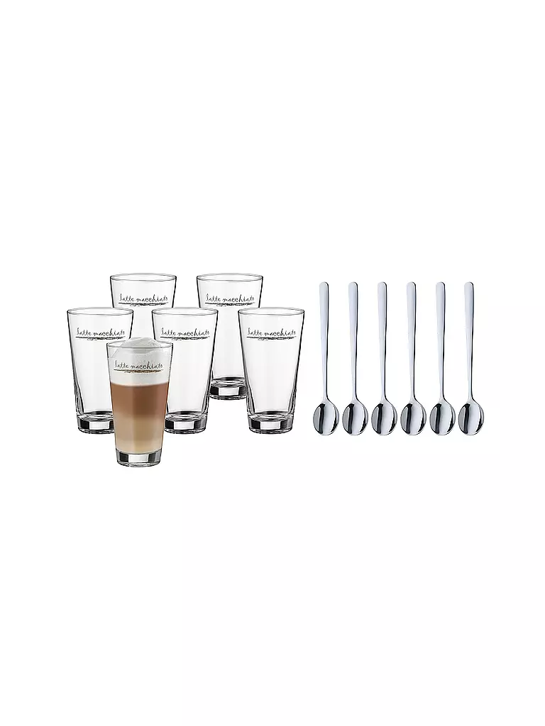 WMF | Clever & More Set Latte Macchiato 12 pièces Verre/Cromargan | Argent