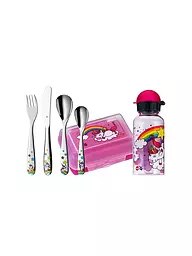 WMF | Ensemble de couverts pour enfants 6 pièces "Licorne" avec gourde et boîte à lunch | Multicolore