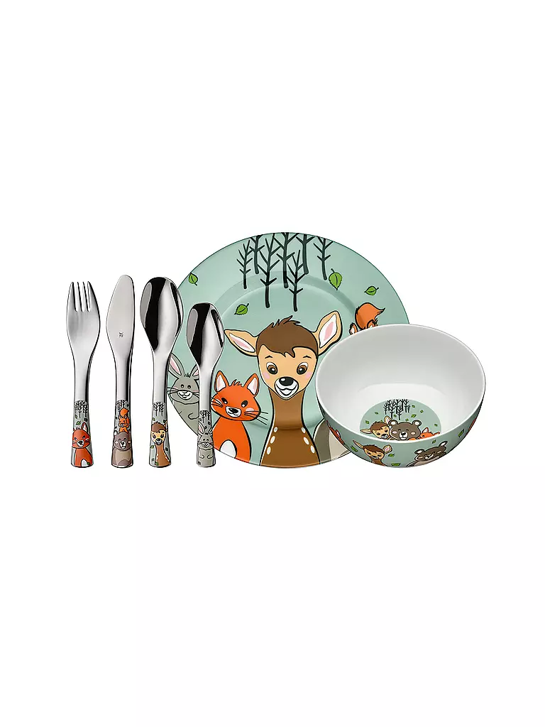 WMF | Ensemble de couverts pour enfants 6 pièces FOREST FRIENDS Cromarg.Bunt | silber