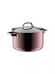 WMF | Marmite Fusiontec Mineral avec couvercle en verre 24cm/6,4L Quartz Rose | Baie