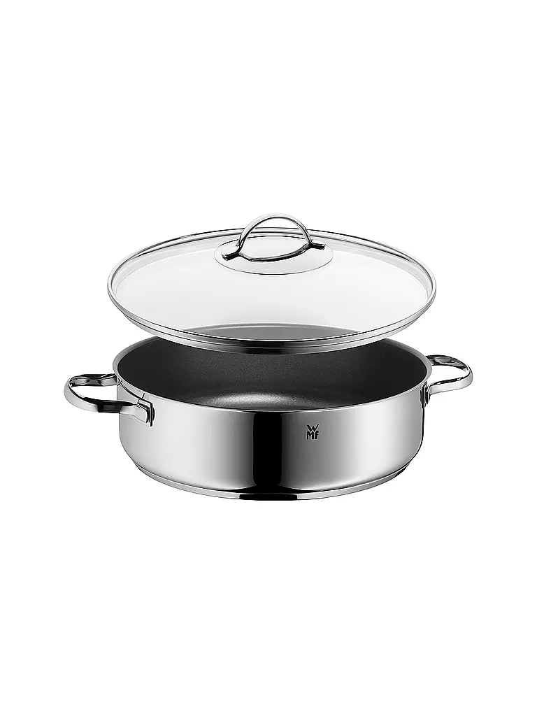 WMF | Sauteuse de service avec couvercle en verre 28 cm | silber