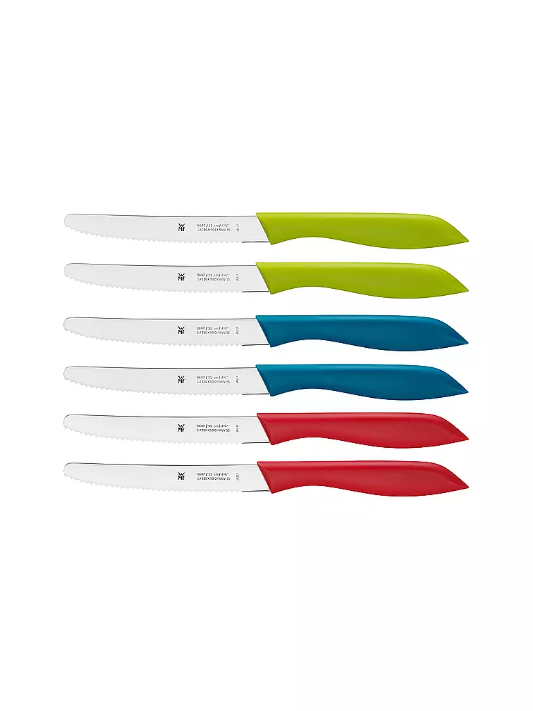 WMF | Set de 6 couteaux à goûter multicolores | Multicolore