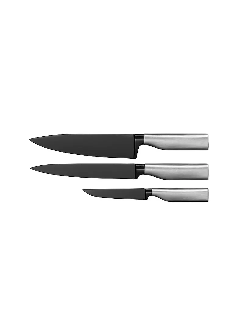 WMF | Set de couteaux 3 pièces ULTIMATE BLACK Cromargan Noir | schwarz