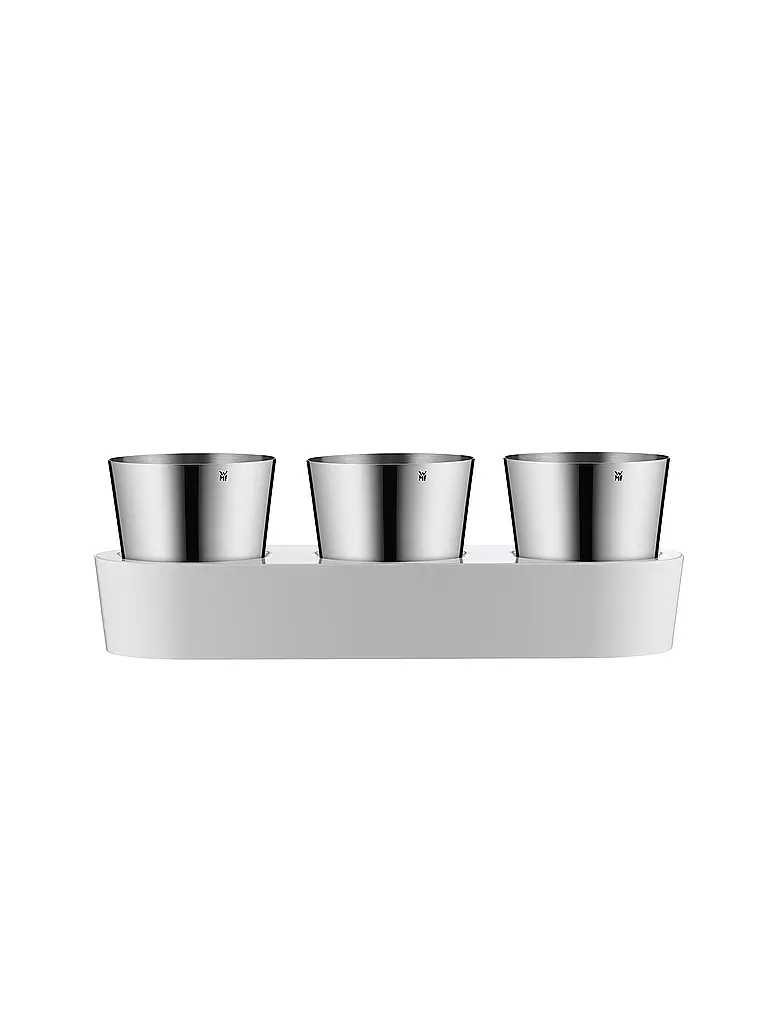 WMF | Set de jardin d'herbes aromatiques d'intérieur Gourmet 3 pièces Cromargan / Blanc | Argent