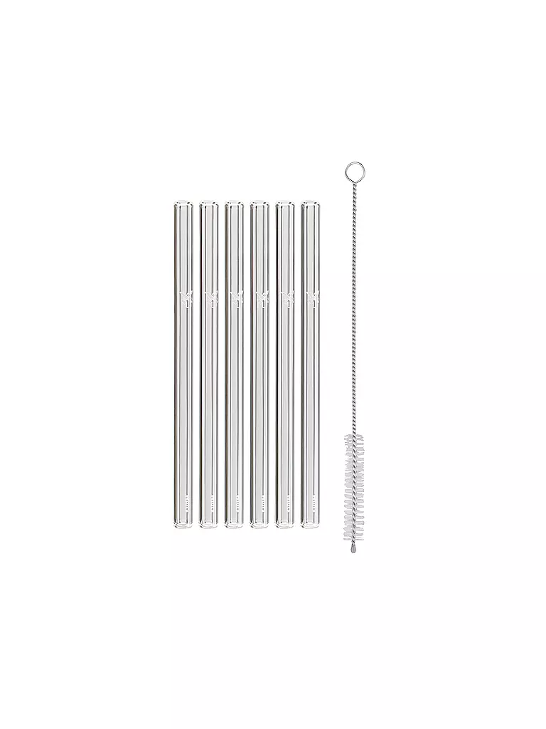 WMF | Set de pailles 6 pièces 15 cm avec brosse de nettoyage | transparent