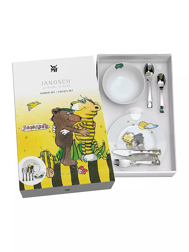 WMF | Set de vaisselle pour enfants JANOSCH 6 pièces Cromargan / Multicolore | 