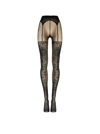 WOLFORD | Collant mode FLOWER 20 DEN black/black