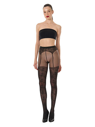 WOLFORD | Collant mode FLOWER 20 DEN black/black